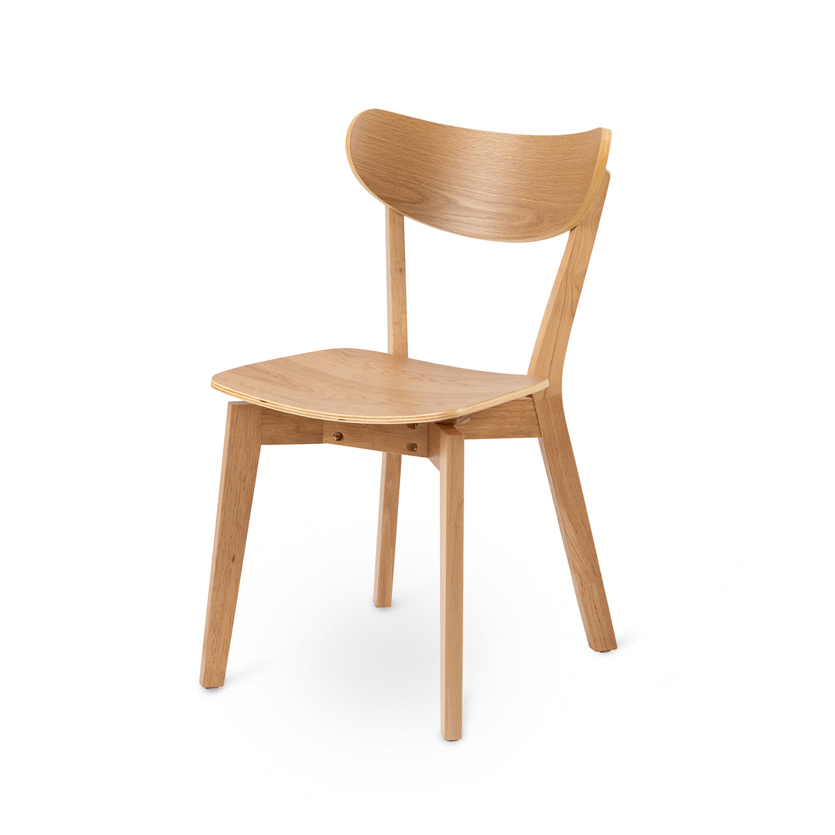 Krel Set of Two Wooden Chairs, Scandinavian Style – angled view
