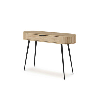 Llovia Dressing Table with Drawer 120x80 cm, Japandi Style – angled view | Pillovely