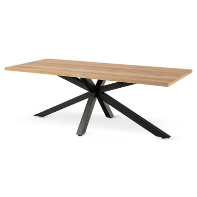 Oryss Oak Dining Table 220x76 cm, Industrial Style – angled view | Pillovely