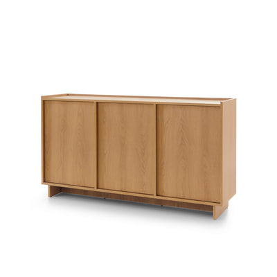 Kiyro Sideboard with Shelves 147x82, Japandi Style – angled view | Pillovely