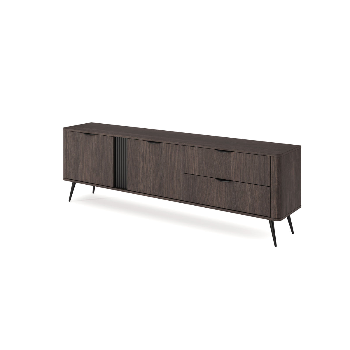 Velia TV Unit / TV Stand 195x61, Japandi Style – angled view | Pillovely