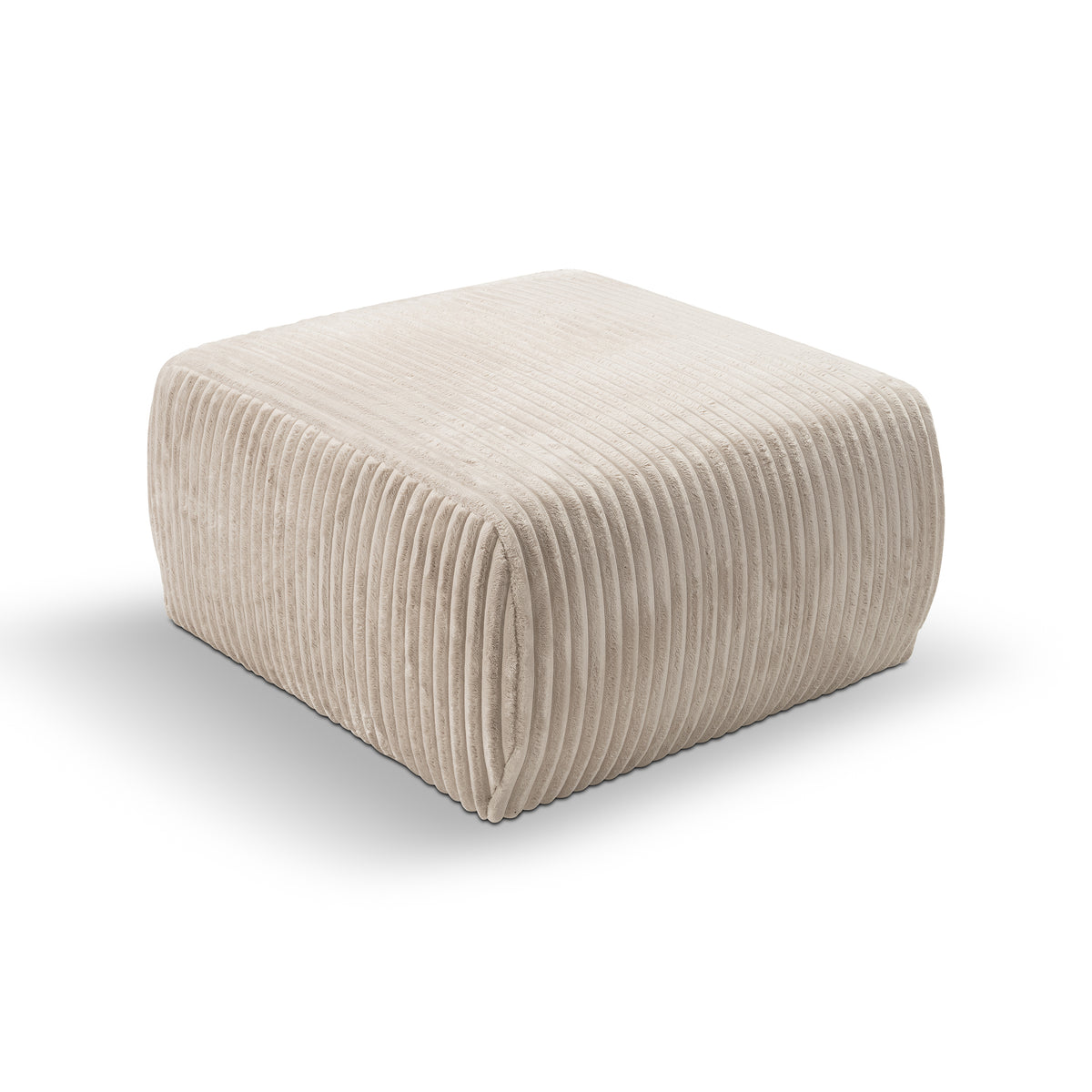 Alloro Upholstered Pouffe 82x41, Vintage Style – angled view | Pillovely