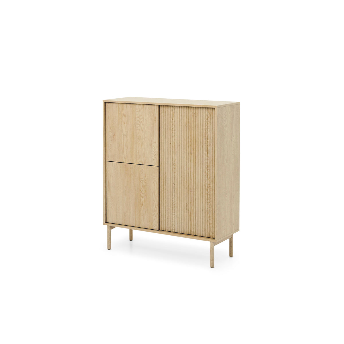 Viola 3-door Sideboard 104x122, Japandi Style – angled view | Pillovely