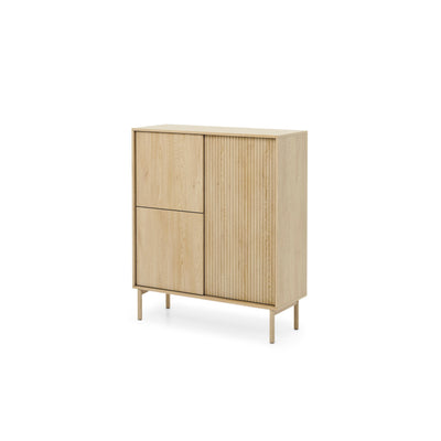 Viola 3-door Sideboard 104x122, Japandi Style – angled view | Pillovely