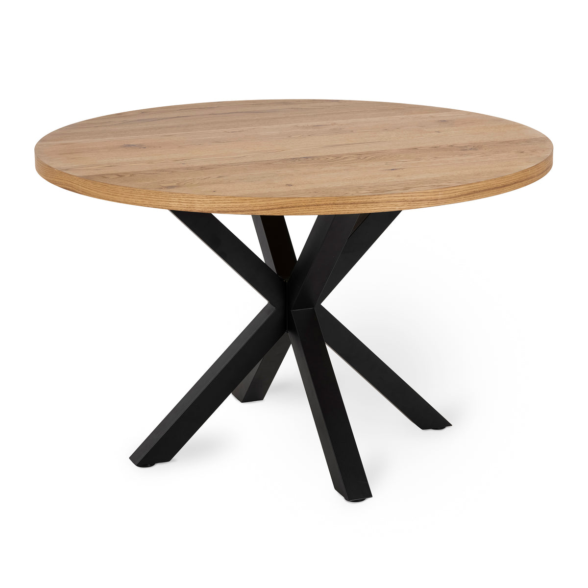 Stela Classic Round Dining Table 120x77 cm, Industrial Style – angled view | Pillovely