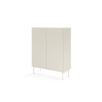 MuzZI Tall Sideboard with Doors 99x123, Modern Style – angled view | Pillovely