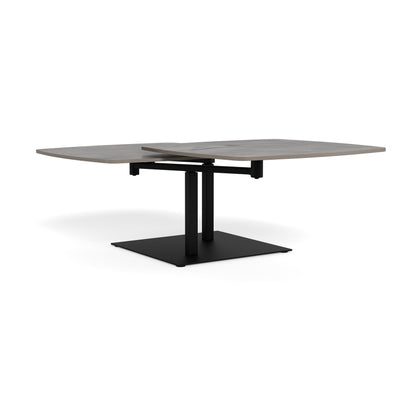 Dualis-salontafel met draaiblad 128 × 40 cm in loftstijl - schuinaanzicht | Pillovely