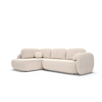 Olemo Corner Sofa Bed with Storage, Sleeping Area 123x250, Organic Modern – angled view | Pillovely