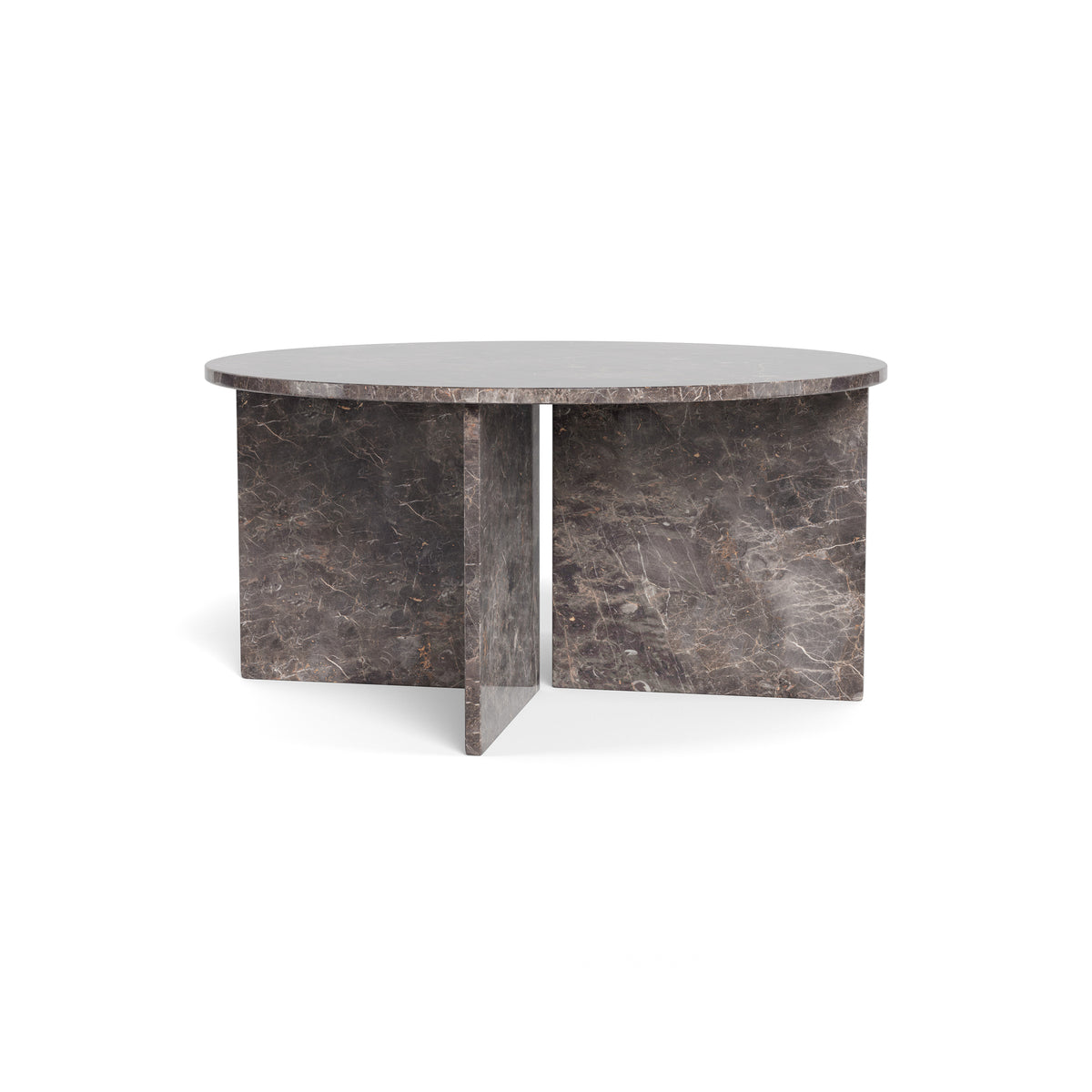 Plaris Round Coffee Table Ø90 cm, Elegant Style – Dark Marble