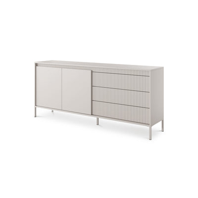 Senra Sideboard with Doors and Drawers 187x81, Japandi Style – angled view | Pillovely