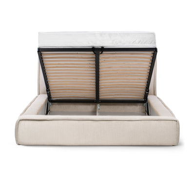 Gryby Upholstered Ottoman Bed with Storage, Classic Style – front view