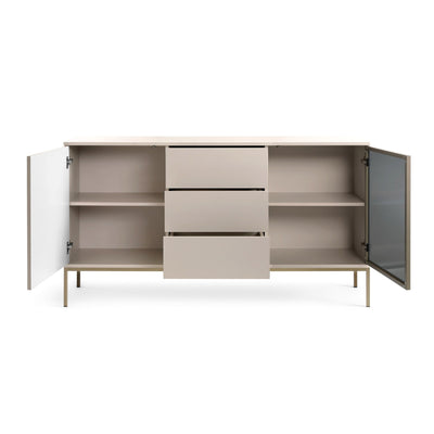 Lampy Sideboard with Drawers and Doors 154x83, Loft Style – with doors open