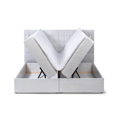 Laky Continental Divan Bed with Topper and Storage, Modern Style – with doors open