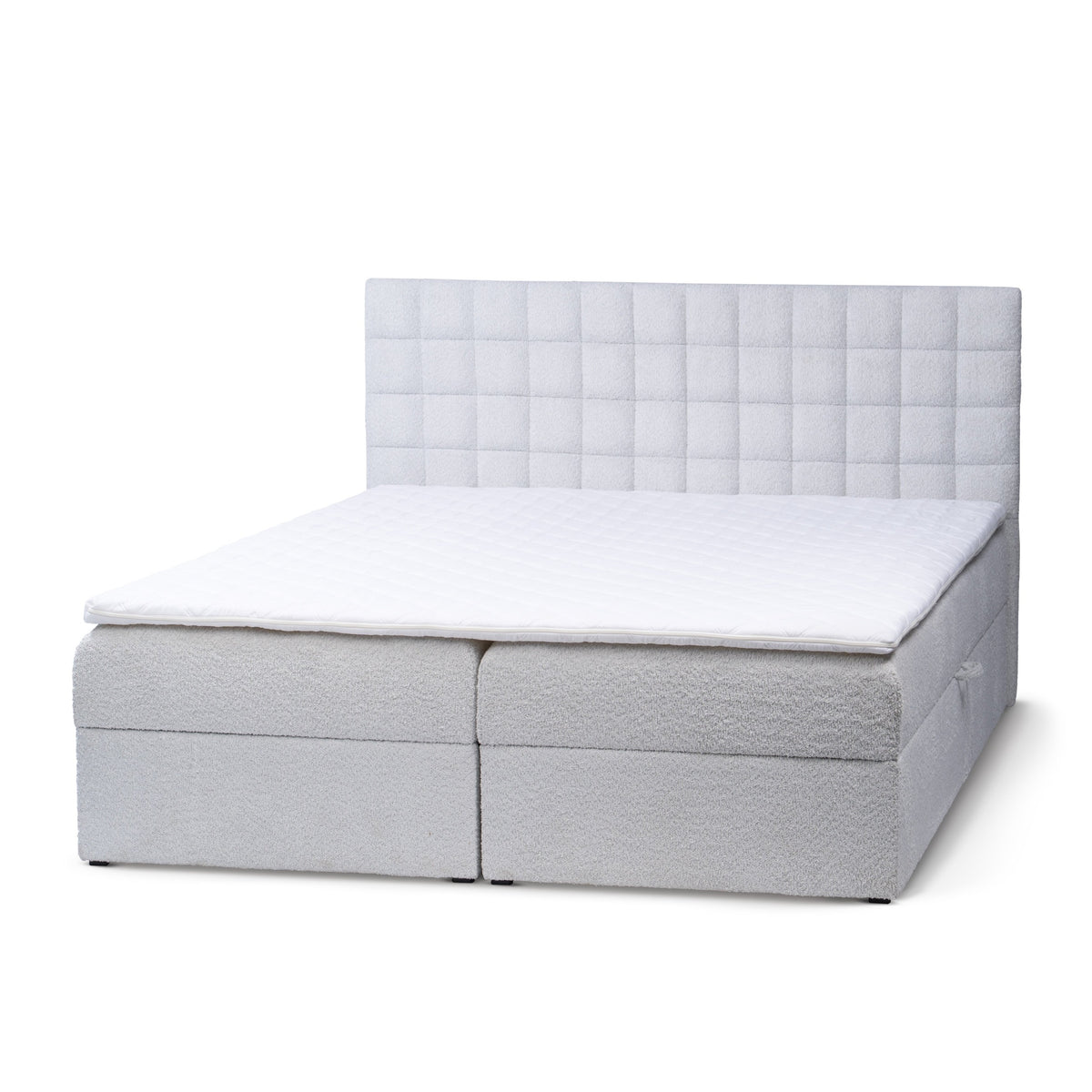 Laky Continental Divan Bed with Topper and Storage, Modern Style – Pearl Ash (ABRIAMO 05), 200