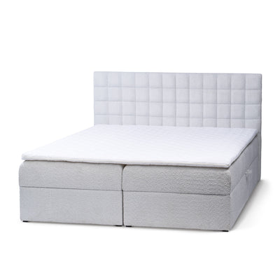 Laky Continental Divan Bed with Topper and Storage, Modern Style – Pearl Ash (ABRIAMO 05), 200