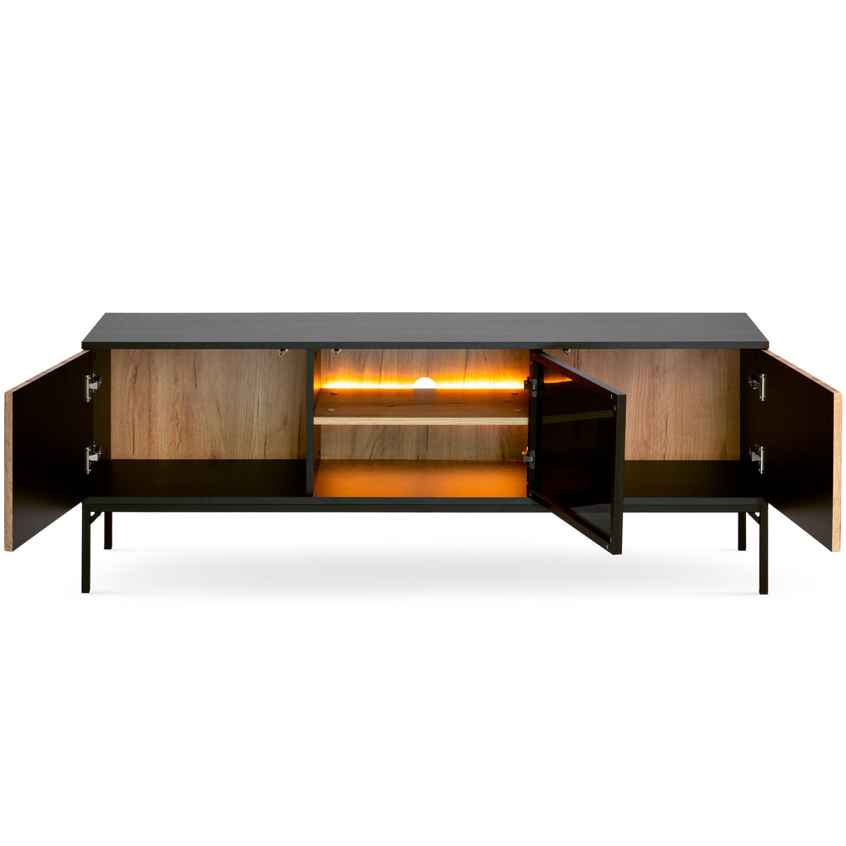 Lampy TV Unit 154x56, Modern Style – with doors open