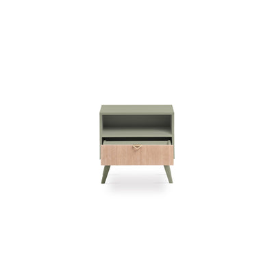 Mandala Bedside Table with Drawer and Open Shelf 54x54 cm, Boho Style – photo 17