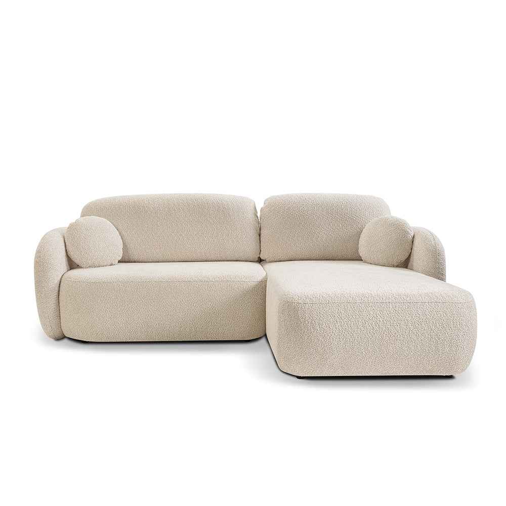 Olemo 4 Seater Corner Sofa Bed, Minimalist Style, Abriamo Fabric – front view