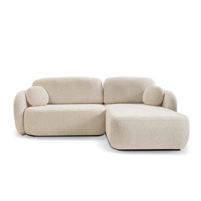 Olemo 4 Seater Corner Sofa Bed, Minimalist Style, Abriamo Fabric – front view