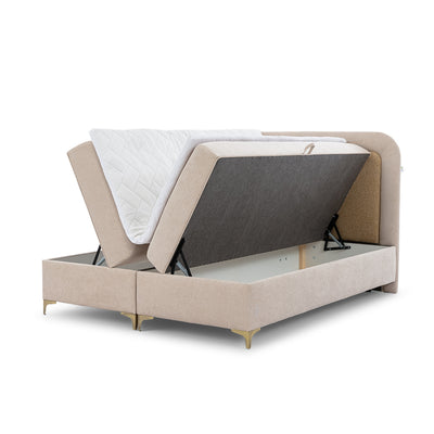 Mariel Continental Divan Bed with Mattress and Topper, Various Sizes in Elegant Style – with doors open
