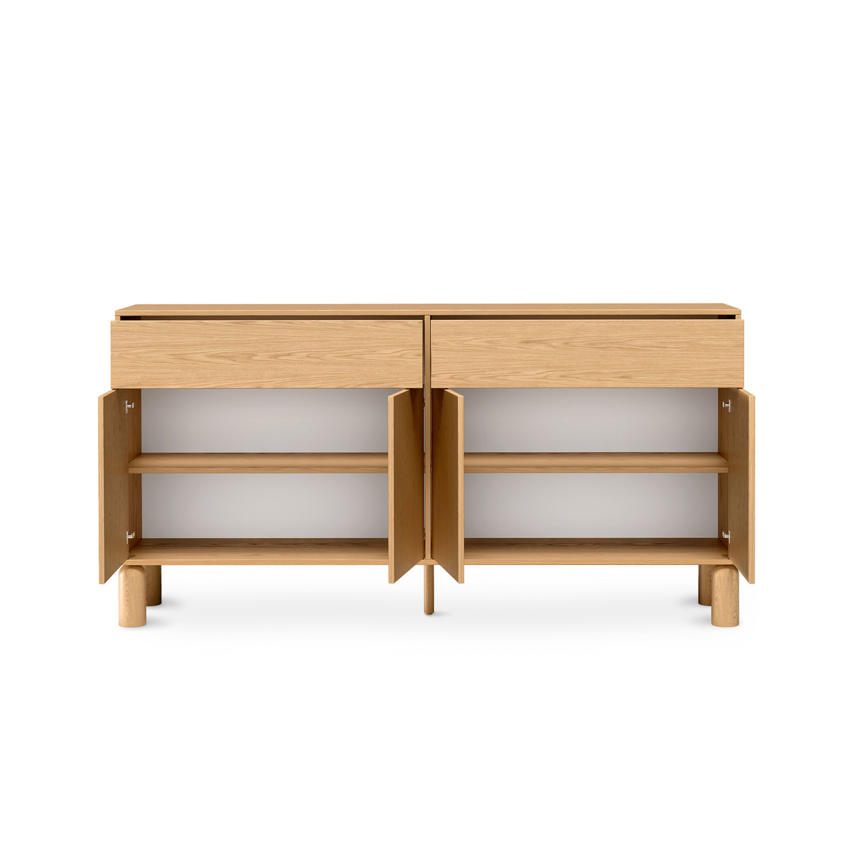 Fjord 4-door Sideboard 180x92, Scandinavian Style – with doors open