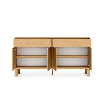 Fjord 4-door Sideboard 180x92, Scandinavian Style – with doors open