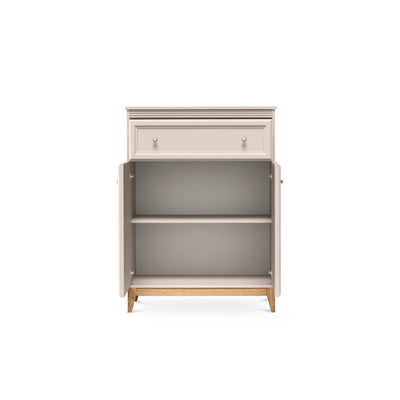 Serena Sideboard 92x126 with Shelf and Drawer, Modern Classic Style – with doors open