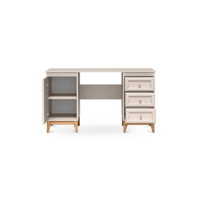 Serena-bureau 138x78 met 3 lades in modern classic-stijl - met open fronten