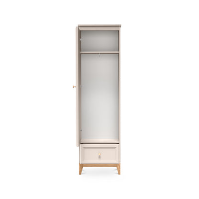 Serena Narrow Mirrored Wardrobe 55x193 for Hallway, Modern Classic Style – with doors open