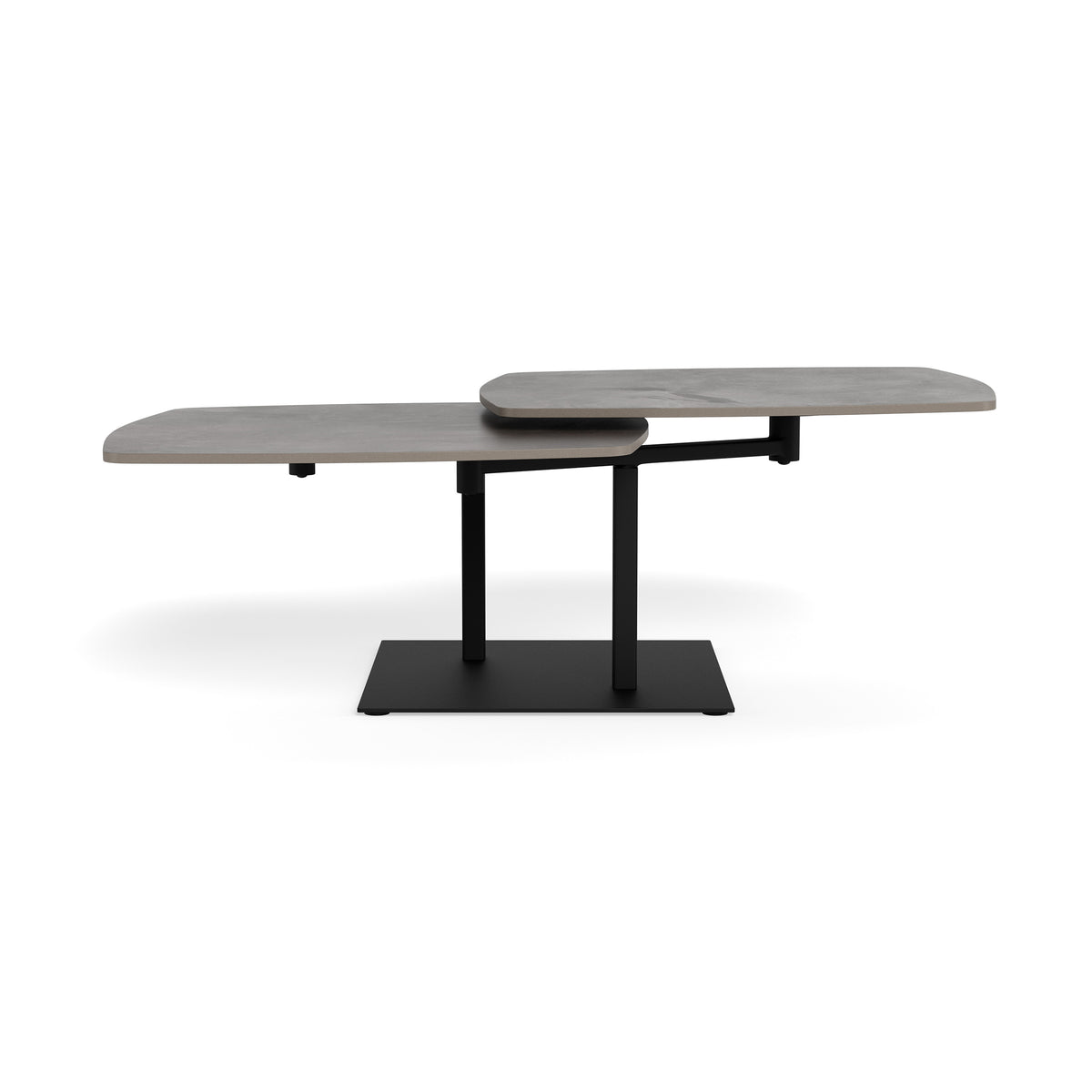 Salontafel Dualis met draaiblad 128 × 40 cm in loftstijl - vooraanzicht