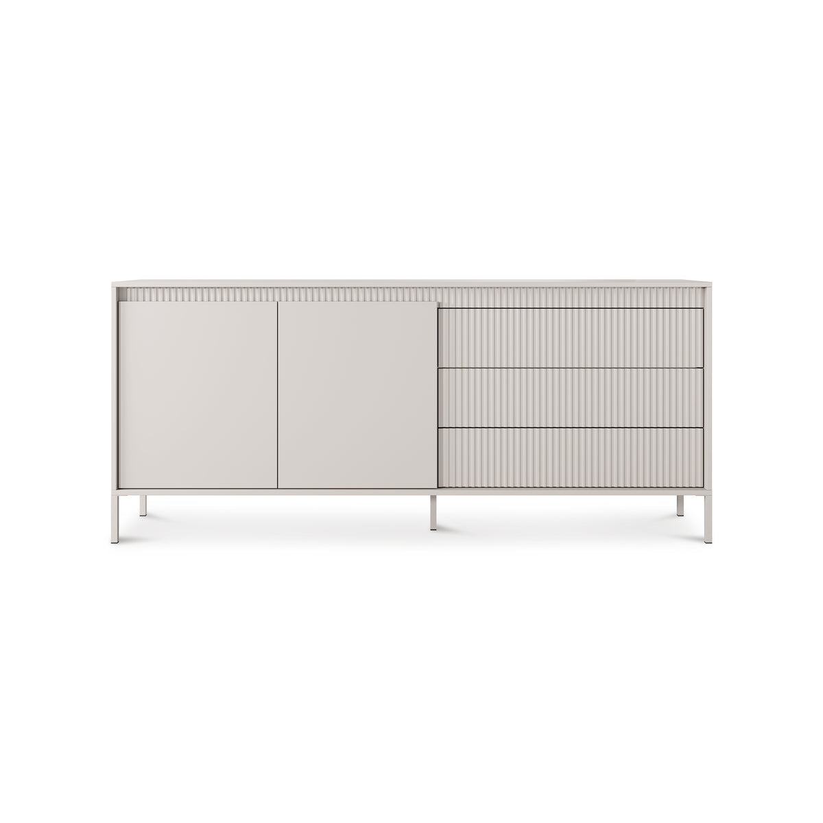 Senra Sideboard with Doors and Drawers 187x81, Japandi Style – front view