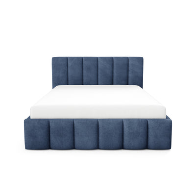 Nerom Quilted Upholstered Ottoman Bed with Storage, Various Sizes in Elegant Style, Coral Fabric – front view