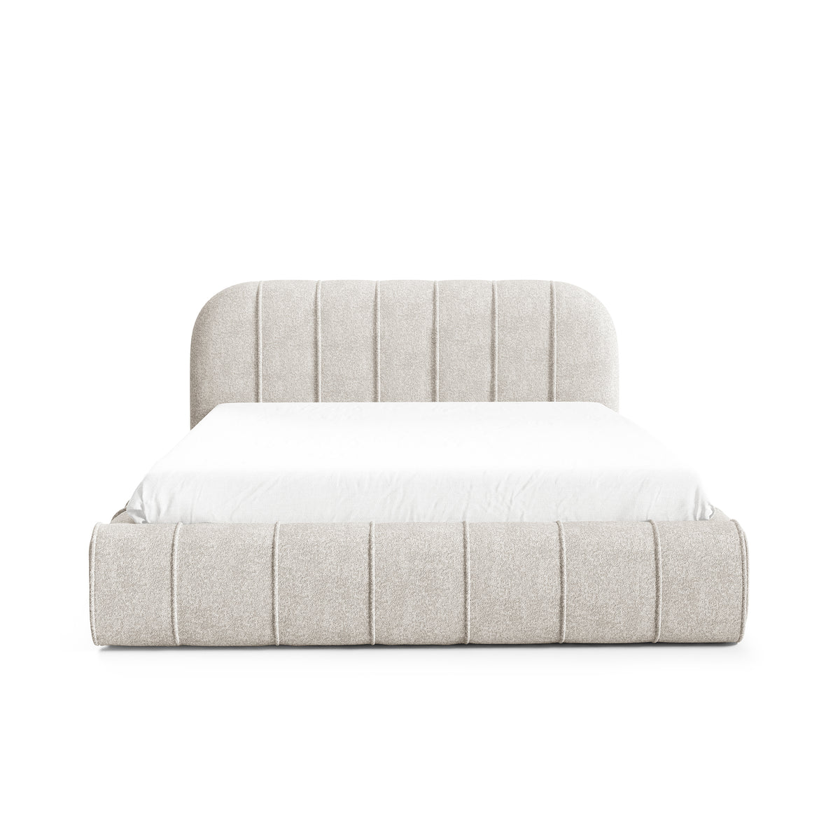 Apfella Upholstered Ottoman Bed with Storage, Modern Style – front view