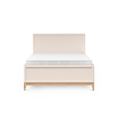 Serena-bed met opbergruimte en een gefreesd hoofdbord in modern classic-stijl – vooraanzicht