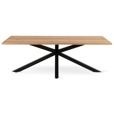Oryss Oak Dining Table 220x76 cm, Industrial Style – front view