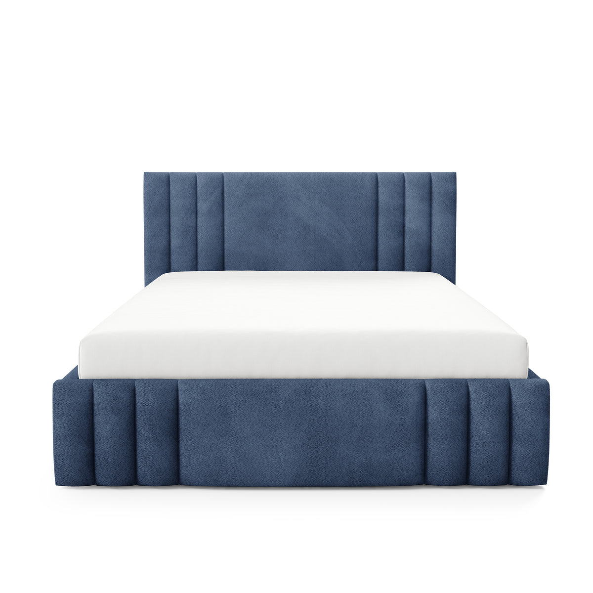 Gestoffeerd bed Falda met opbergruimte in verschillende afmetingen, in een elegante stijl, Coral-stof - vooraanzicht