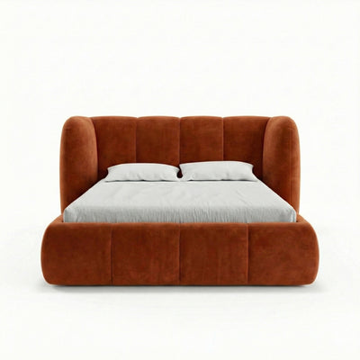 Ventara Upholstered Ottoman Bed with Vertical Tufting and Storage, Soft Modern Style – front view