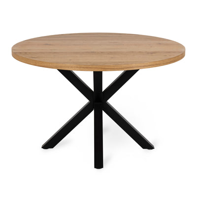 Stela Classic Round Dining Table 120x77 cm, Industrial Style – front view