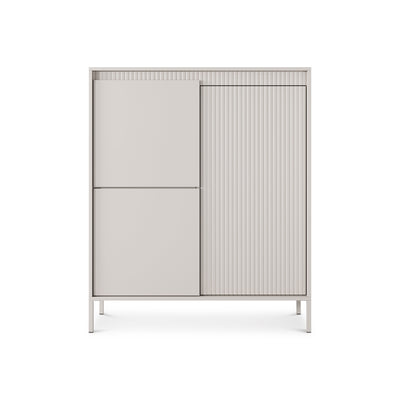 Senra 3-door Sideboard 104x123, Japandi Style – front view