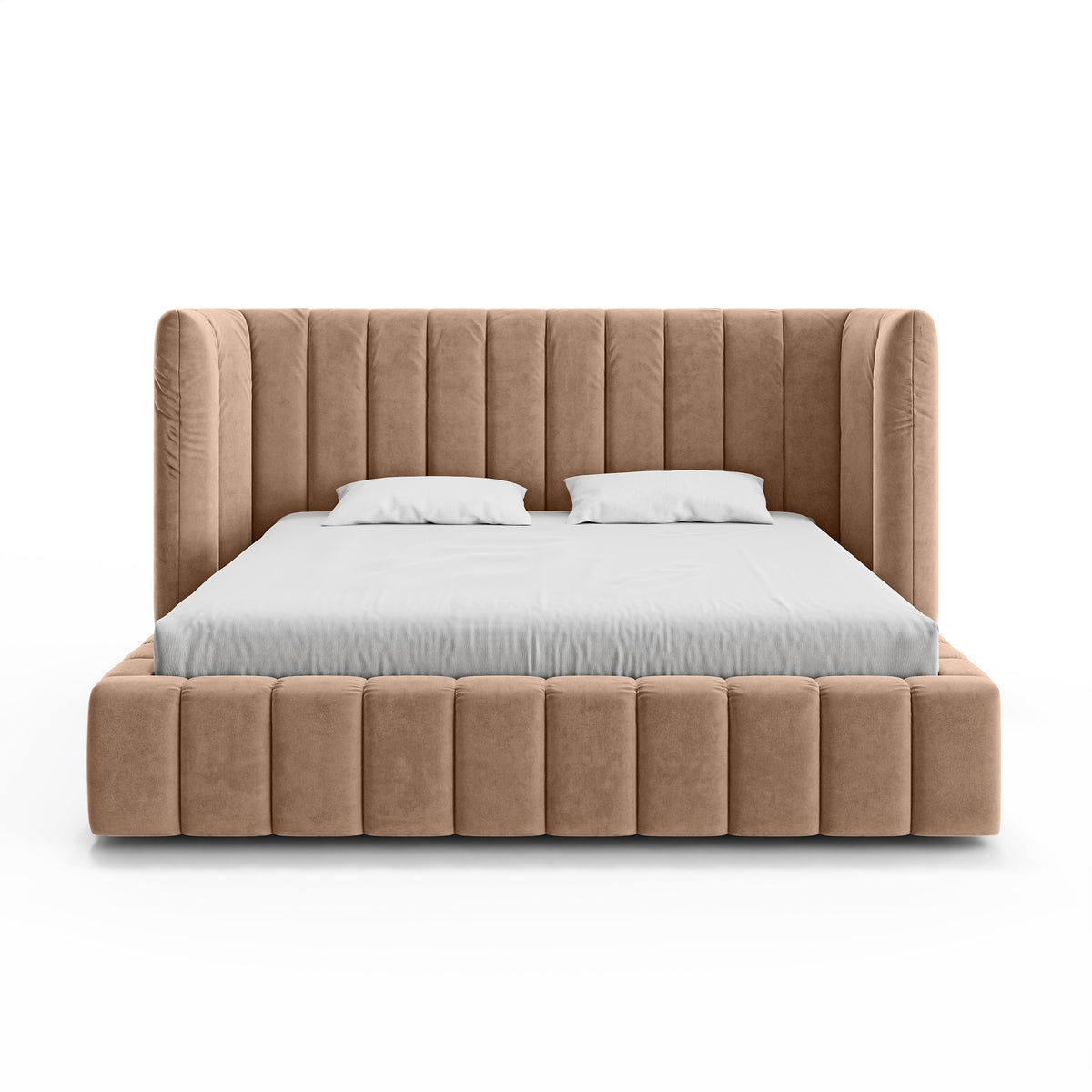 Gianda Upholstered Ottoman Bed with Vertical Tufting and Storage, Modern Soft Style – front view