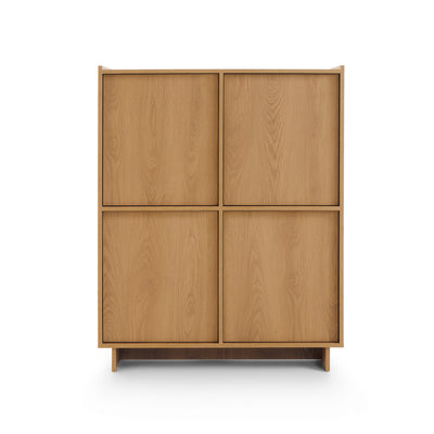 Kiyro Sideboard 98x124 with Shelves, Japandi Style – front view