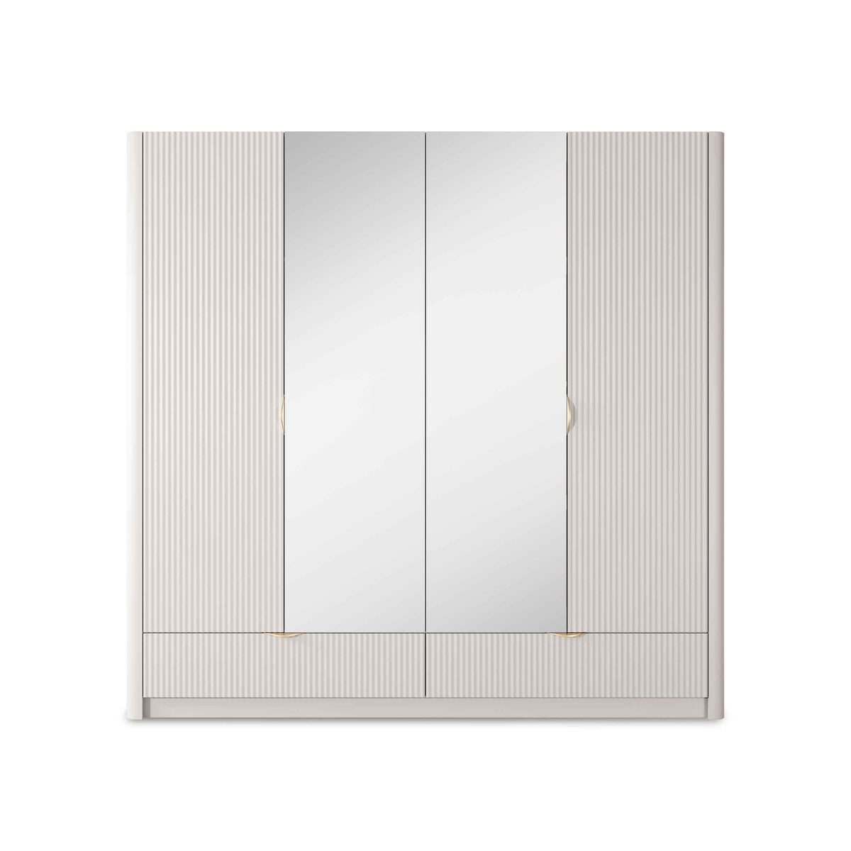 Laanti 4-door Wardrobe 213x208 cm, Modern Style – front view