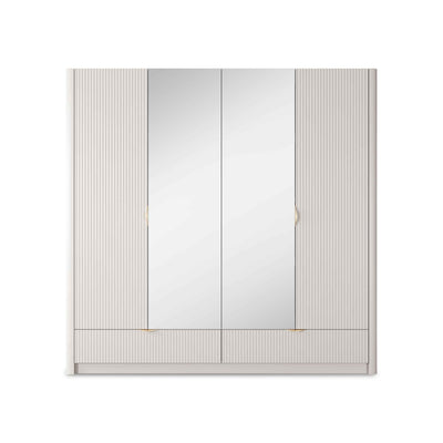 Laanti 4-door Wardrobe 213x208 cm, Modern Style – front view