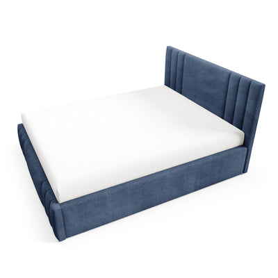 Gestoffeerd bed Falda met opbergruimte in verschillende formaten, in een elegante stijl, Coral-stof - foto 4