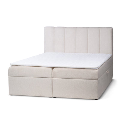 Stavy Continental Divan Bed with Topper and Storage, Scandinavian Style – Pigeon Mist (TORO 25), 200
