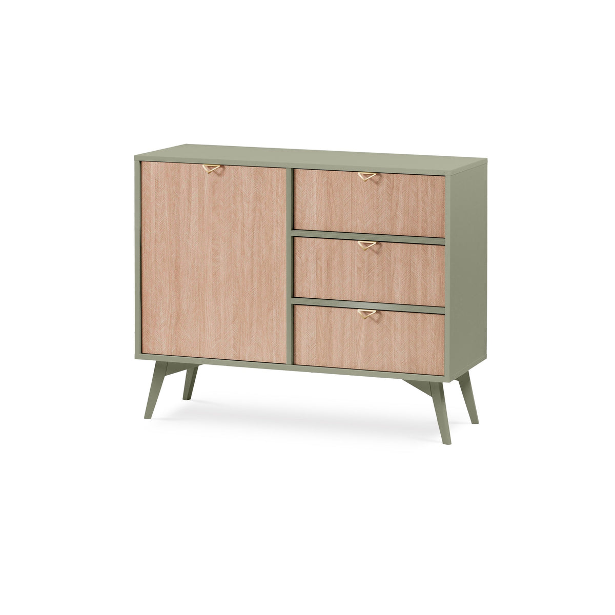 Mandala Sideboard 106x80 with Drawers and Cabinet, Japandi Style – Eucalyptus