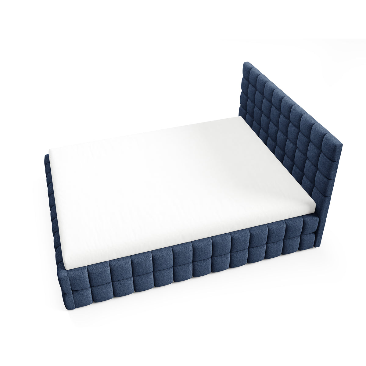 Stratus Upholstered Ottoman Bed with Storage, Various Sizes in Modern Style, Coral Fabric – photo 4