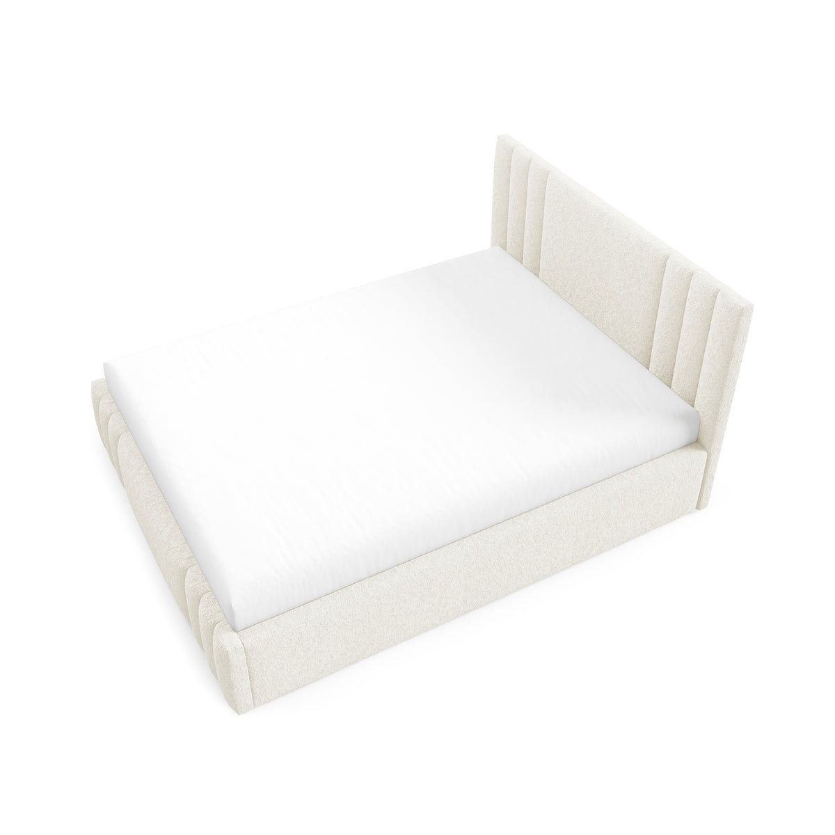 Falda Upholstered Ottoman Bed with Storage, Various Sizes in Elegant Style, Lambi Fabric – photo 4