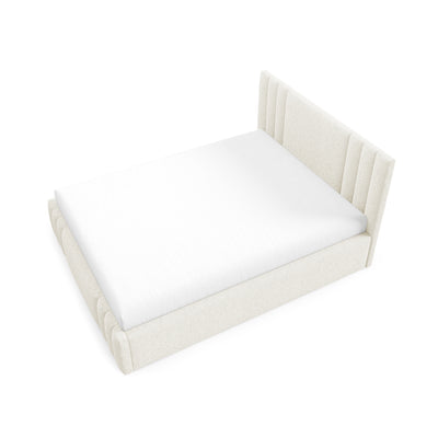 Falda Upholstered Ottoman Bed with Storage, Various Sizes in Elegant Style, Lambi Fabric – photo 4