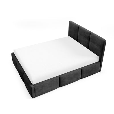 Gestoffeerd bed Melora met opbergruimte in verschillende maten, in een moderne stijl, stof Coral - foto 4
